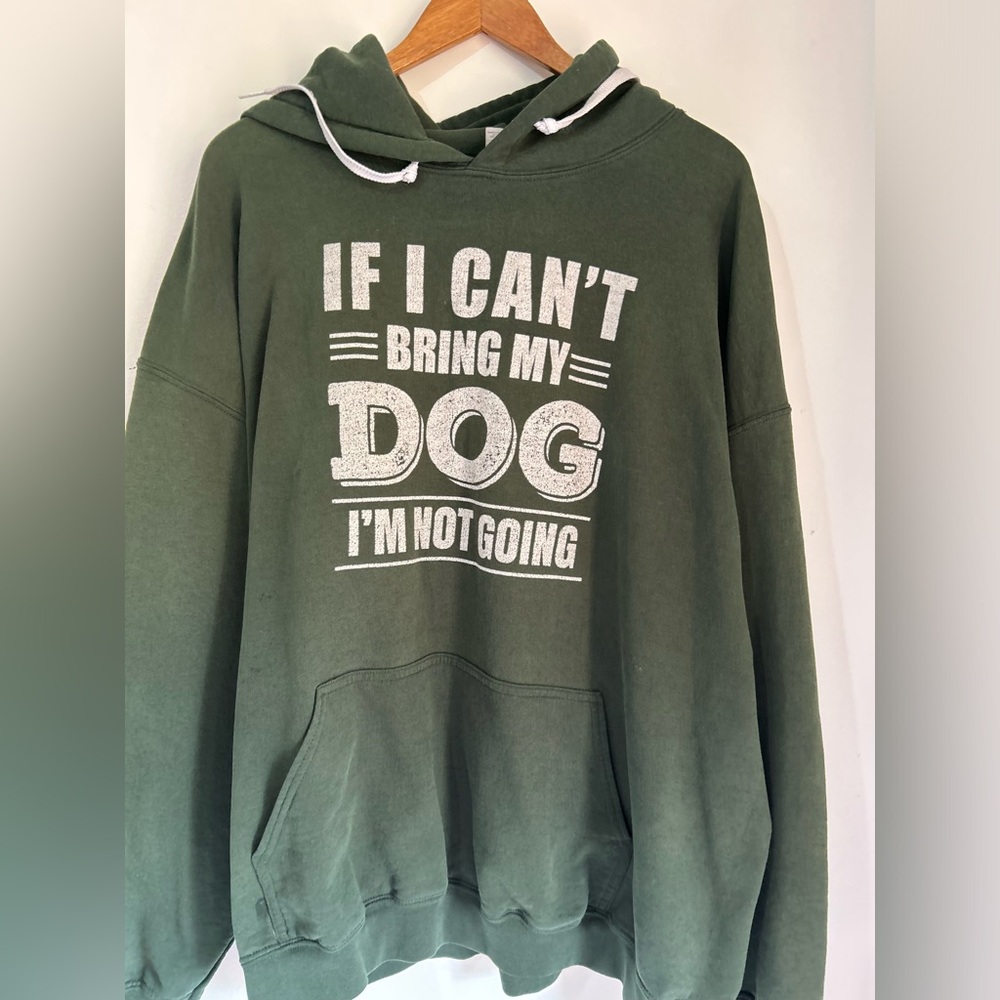 Gildan Olive Dog Lover Hoodie * SEE DESCRIPTION